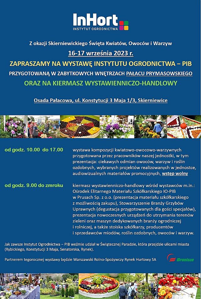 Informacja o wystawie florystycznej w Skierniewicach