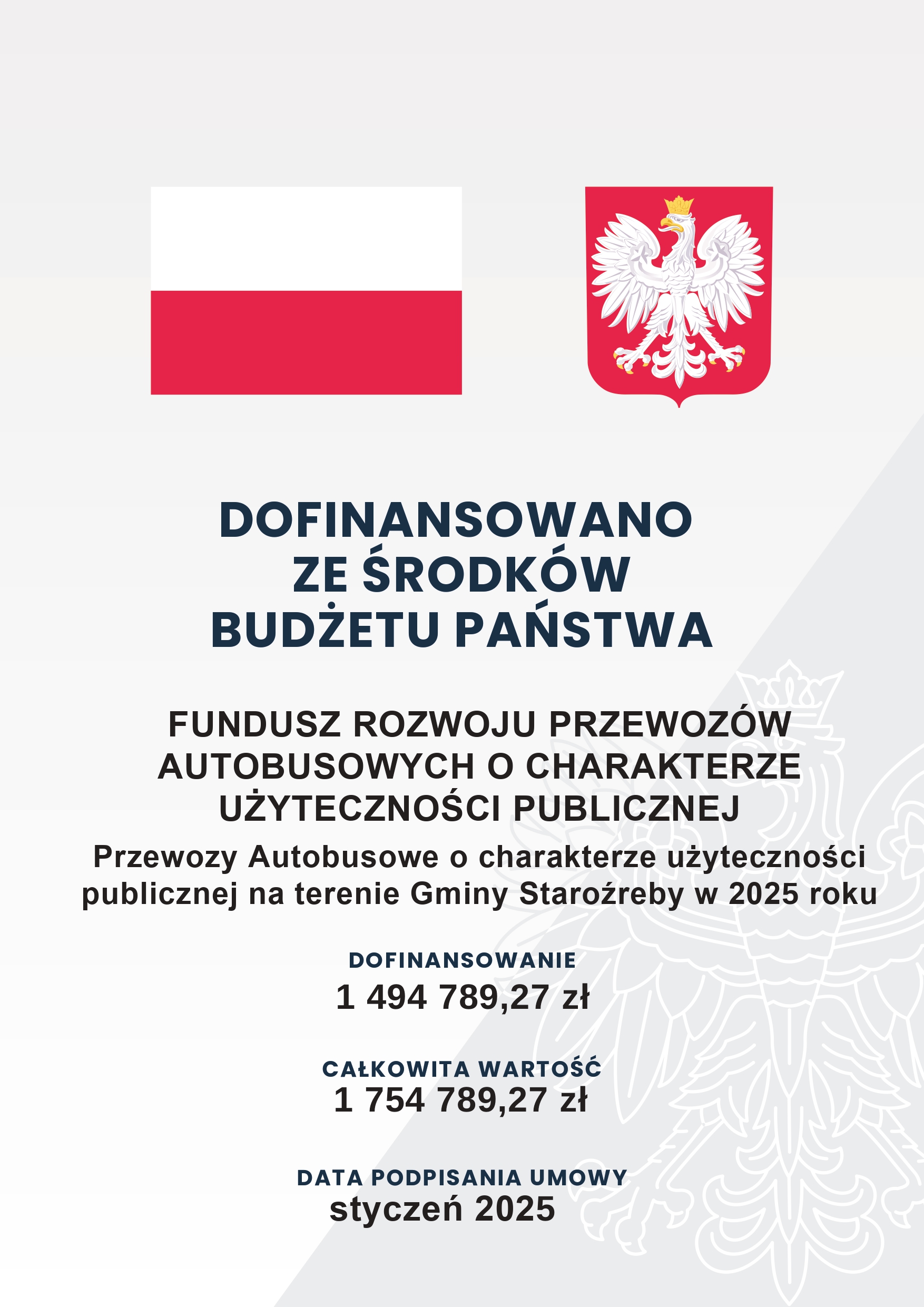 Przewozy autobusowe o charakterze użyteczności publicznej na terenie Gminy Staroźreby w 2025 roku Przewozy autobusowe o charakterze użyteczności publicznej na terenie Gminy Staroźreby w 2025 roku