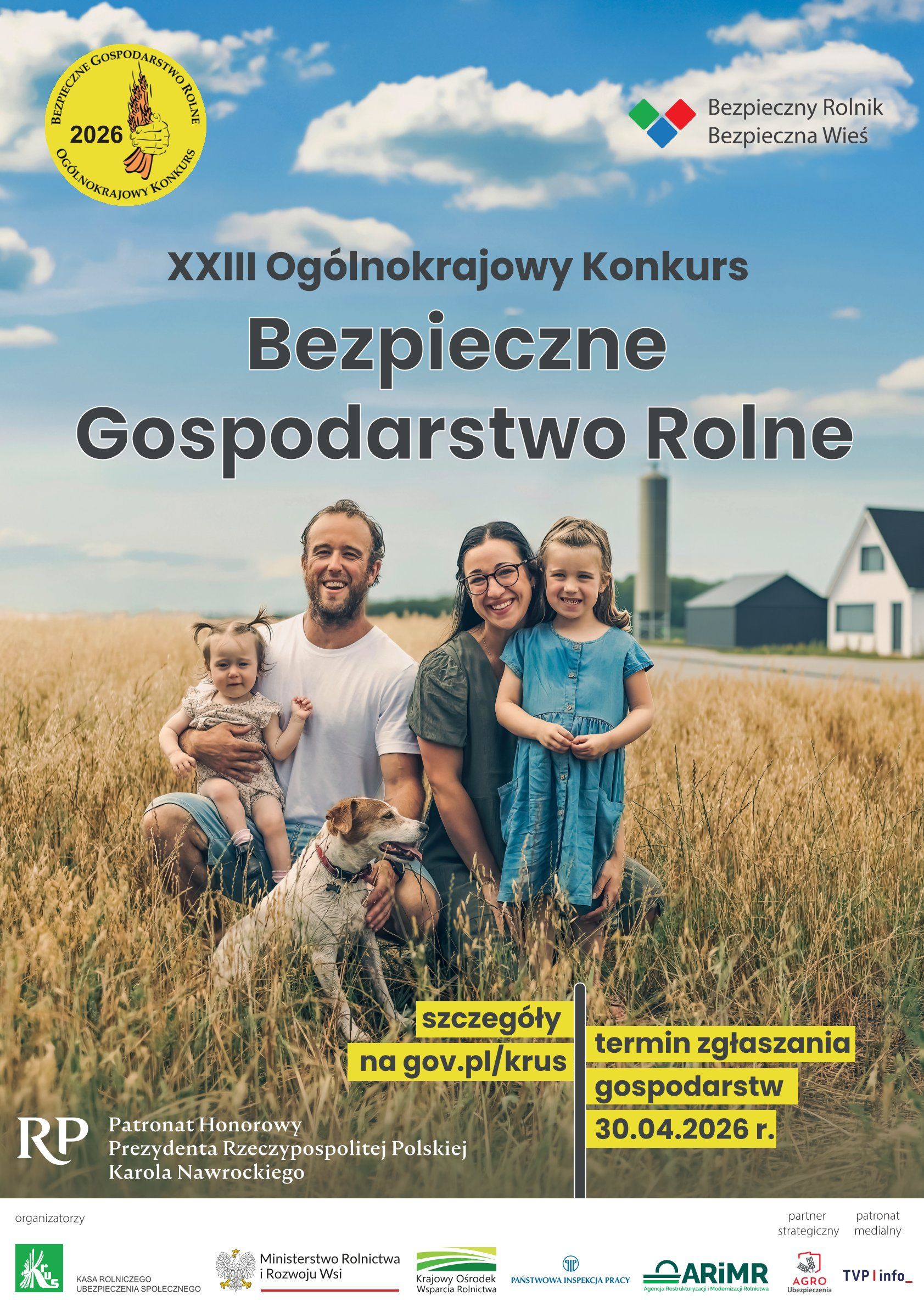 Plakat XXIII Og&oacute;lnokrajowego Konkursu Bezpieczne Gospodarstwo Rolne