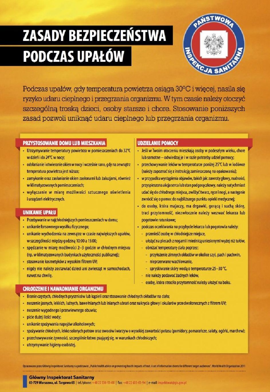 Zachowanie podczas upał&oacute;w